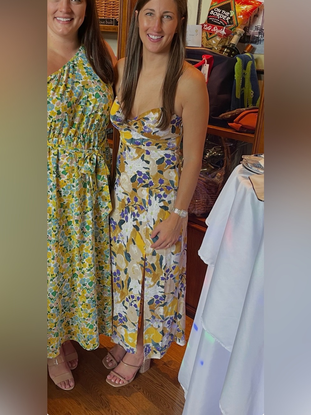 Hello Molly Floral Maxi Dress in Yellow & Blue Size Small - Picture 5 of 5